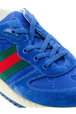 sneakers in pelle blu GUCCI KIDS | 850511AAFO94241